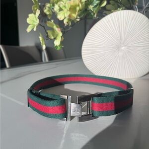 Gucci Women's Belt with Signature Green and Red Stripes